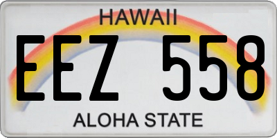 HI license plate EEZ558