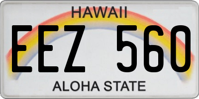 HI license plate EEZ560