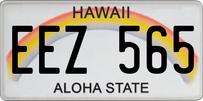 HI license plate EEZ565