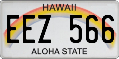 HI license plate EEZ566
