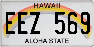 HI license plate EEZ569