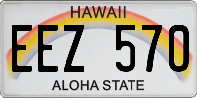 HI license plate EEZ570