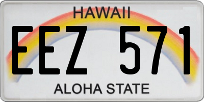 HI license plate EEZ571