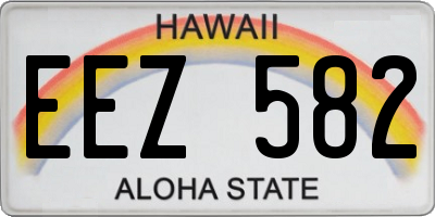 HI license plate EEZ582