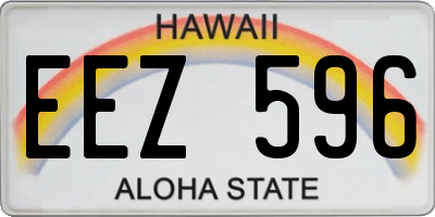 HI license plate EEZ596