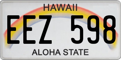 HI license plate EEZ598