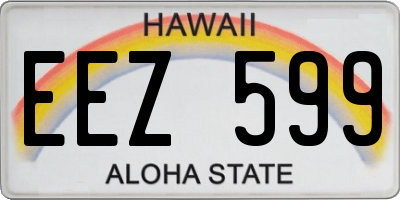 HI license plate EEZ599