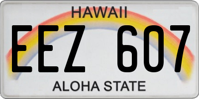 HI license plate EEZ607