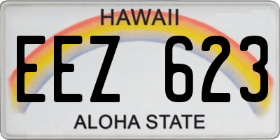 HI license plate EEZ623