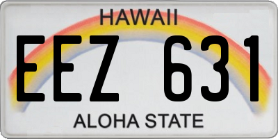 HI license plate EEZ631