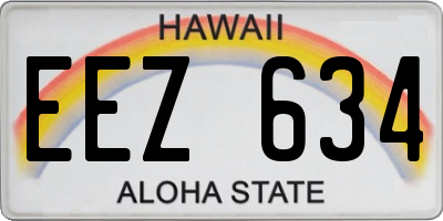 HI license plate EEZ634