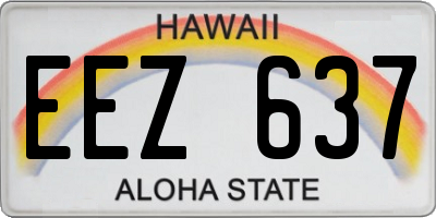 HI license plate EEZ637