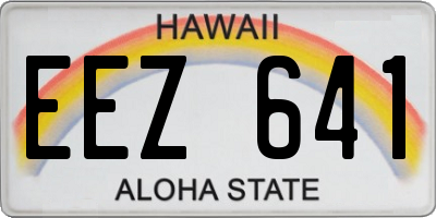 HI license plate EEZ641