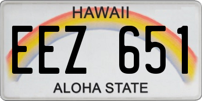 HI license plate EEZ651