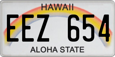 HI license plate EEZ654