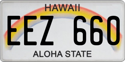 HI license plate EEZ660