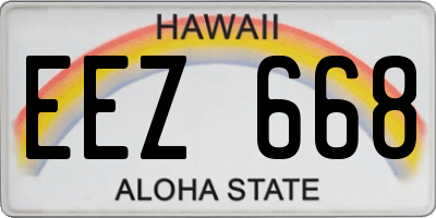 HI license plate EEZ668