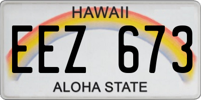 HI license plate EEZ673
