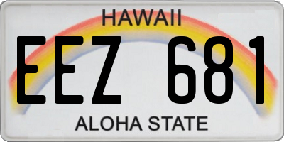 HI license plate EEZ681