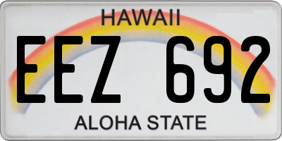 HI license plate EEZ692