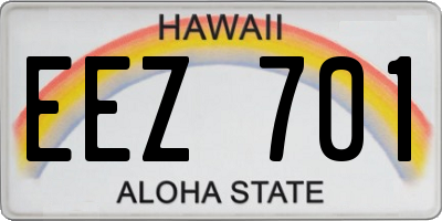 HI license plate EEZ701
