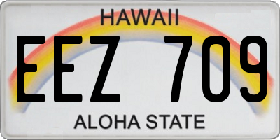HI license plate EEZ709