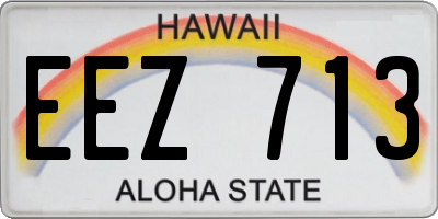HI license plate EEZ713