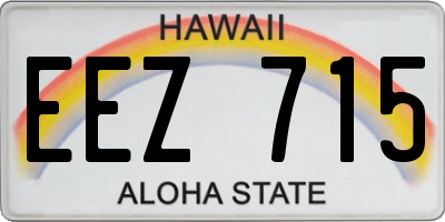 HI license plate EEZ715