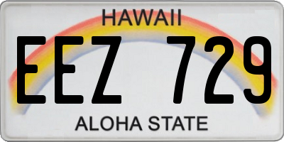 HI license plate EEZ729