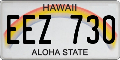 HI license plate EEZ730