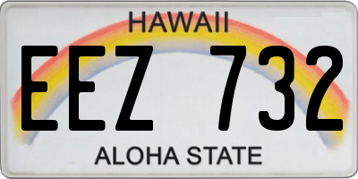 HI license plate EEZ732