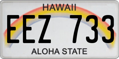 HI license plate EEZ733