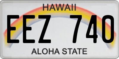 HI license plate EEZ740