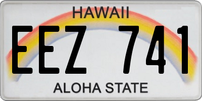 HI license plate EEZ741