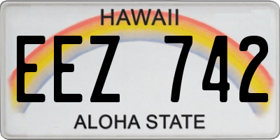 HI license plate EEZ742