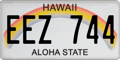 HI license plate EEZ744