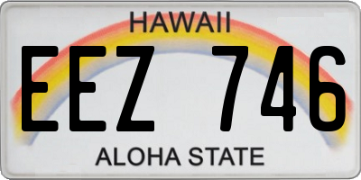 HI license plate EEZ746