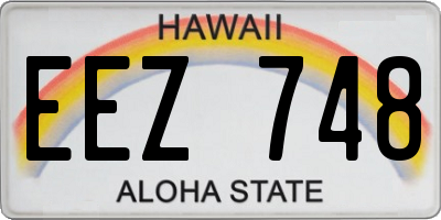 HI license plate EEZ748