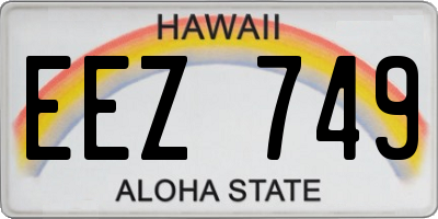 HI license plate EEZ749