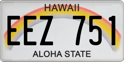 HI license plate EEZ751