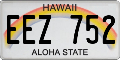 HI license plate EEZ752