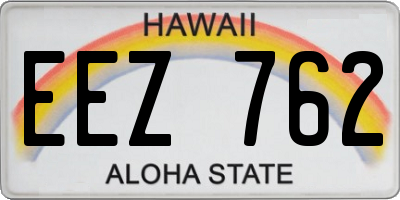 HI license plate EEZ762