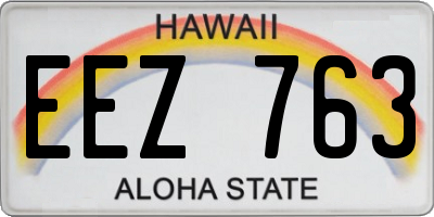 HI license plate EEZ763