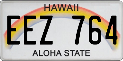 HI license plate EEZ764