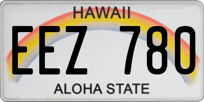 HI license plate EEZ780