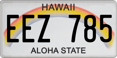 HI license plate EEZ785