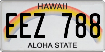 HI license plate EEZ788