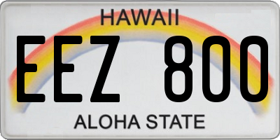 HI license plate EEZ800
