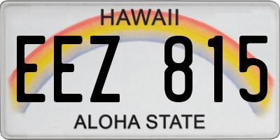 HI license plate EEZ815