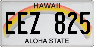 HI license plate EEZ825